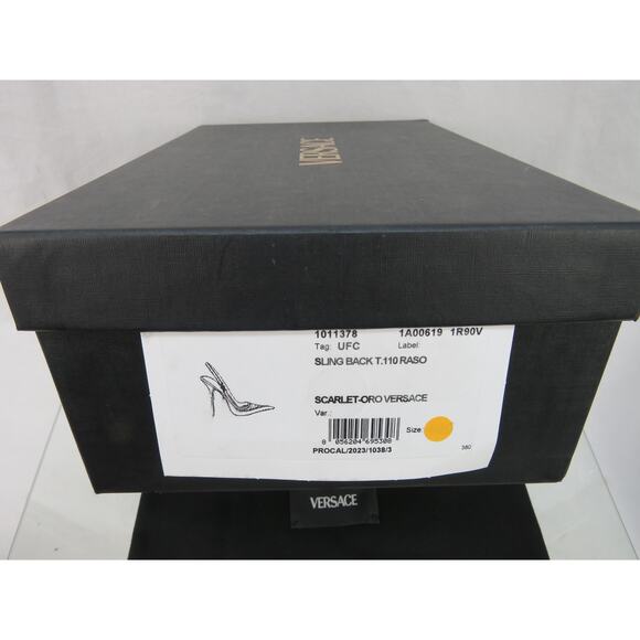 NIB VERSACE CORSET RED SATIN GOLD MEDUSA SANDALS HIGH HEEL PUMPS 40.5 10.5 ITALY - Picture 12 of 12